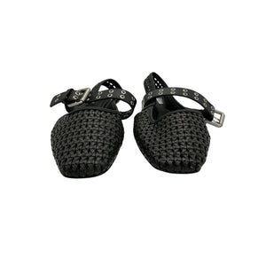 Rag & Bone Woven Black Astra Slingback Flats Size 9.5