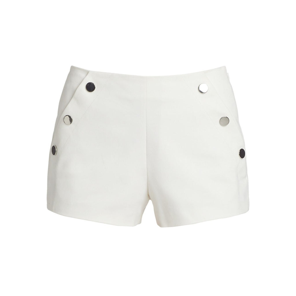 Ramy Brook 'Drew' White Cotton Button Detail Shorts Size OS