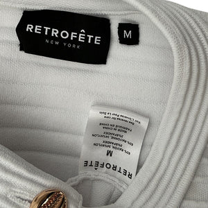 Retrofête Ribbed White Yolanda Cardigan Size M