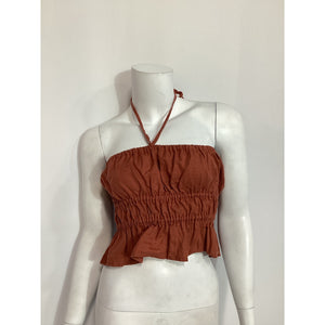 Faithfull The Brand 'La Fleur' Red Linen Top Size S