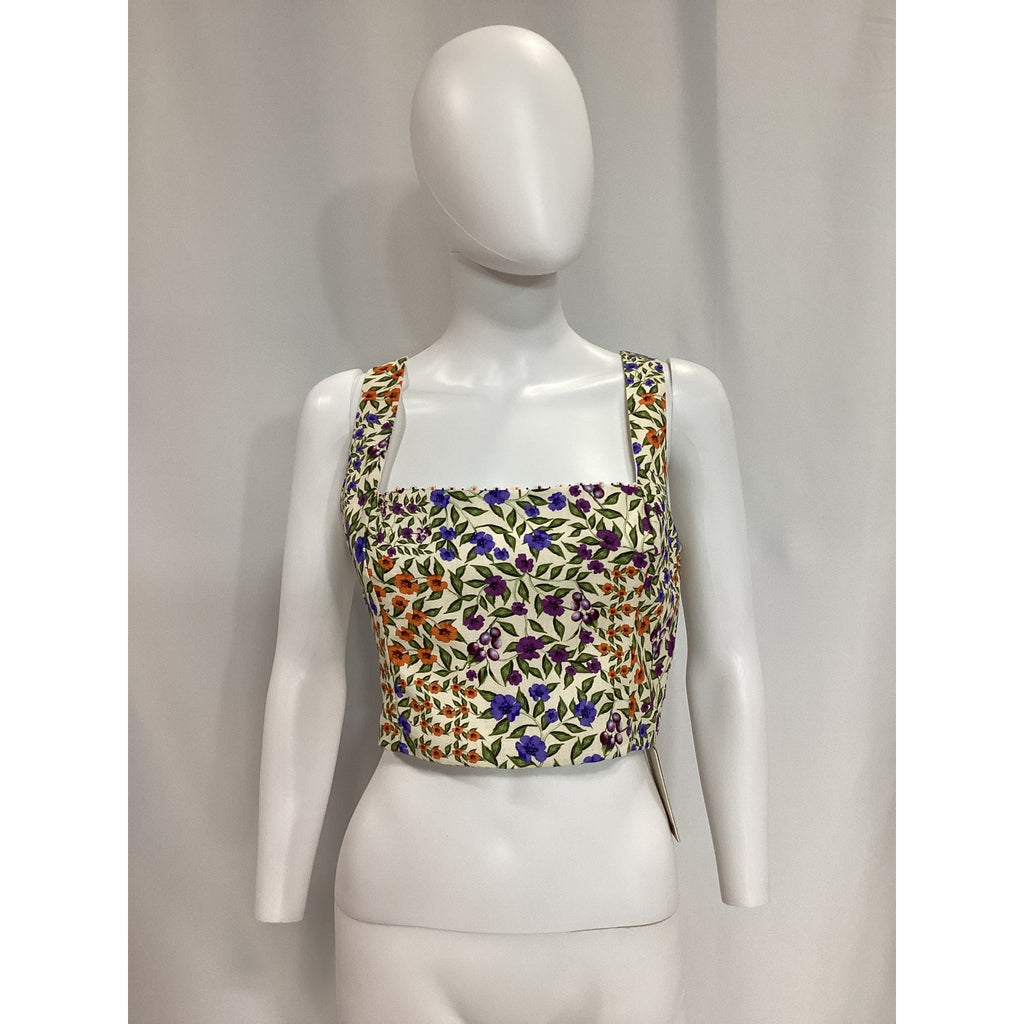 Agua Bendita 'Kosia' Blue Linen Top Size M - NWT