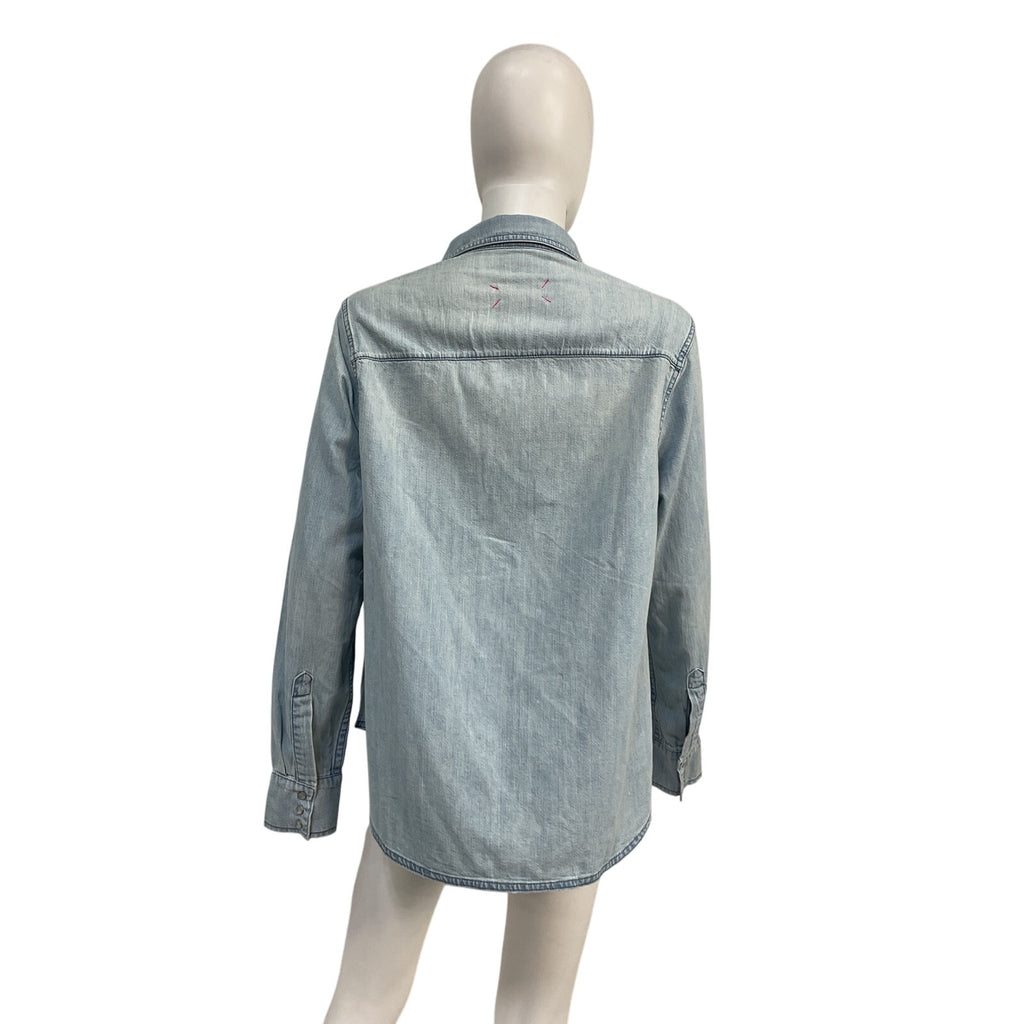 Hatch The Denim 'Maternity' Blue Cotton Shirt Size XL