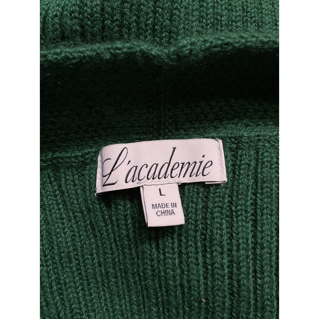 L'Academie 'Hannah' Green Wrap Sweater Size L