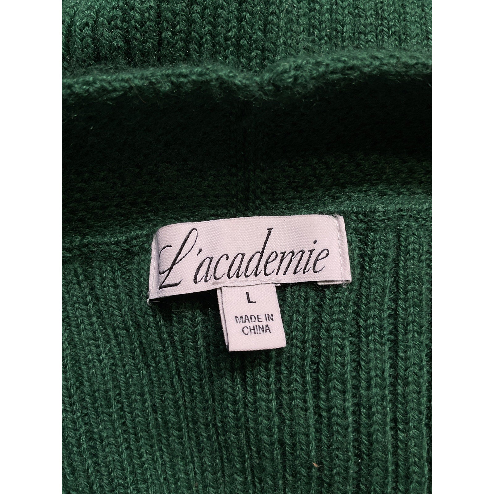 L'Academie 'Hannah' Green Wrap Sweater Size L