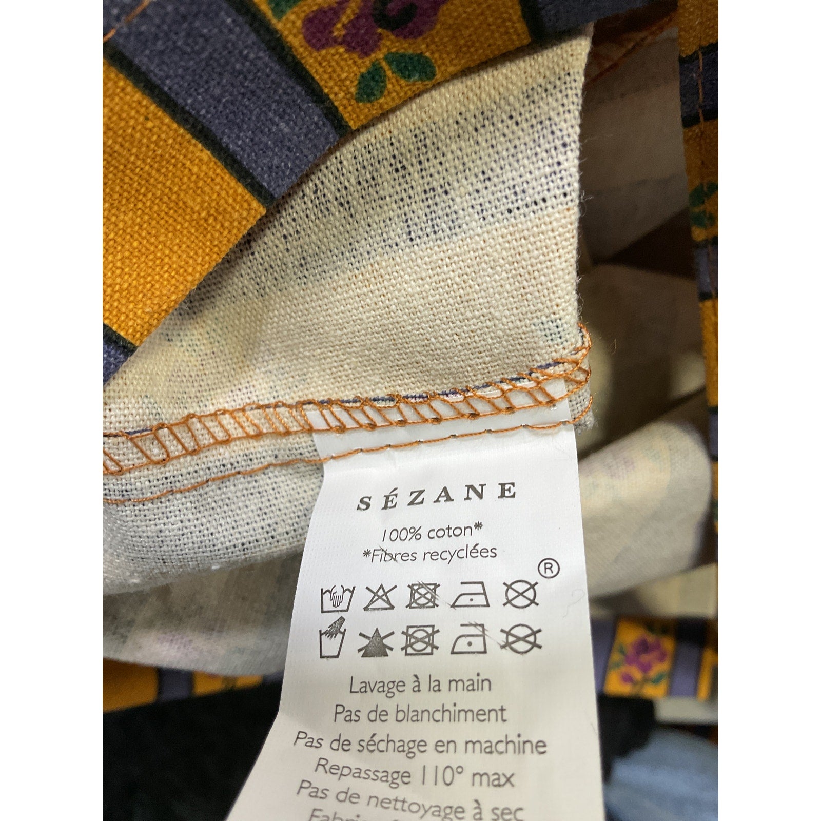 Sézane Orange x Mdlo Canvas Open Top Tote Bag