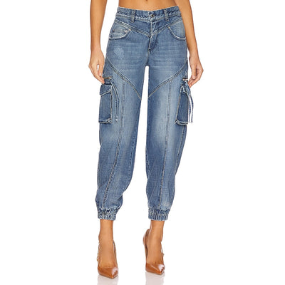 Retrofête Distressed Blue Everette Cargo Pants Size 24
