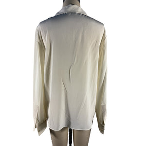 Saint Laurent Luxe Cream Button Front Blouse Size FR 34 / US 2