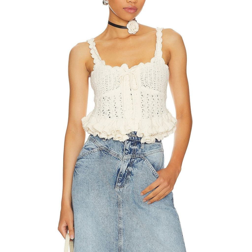 Majorelle 'Taissa' Cream Cotton Corset Top Size S