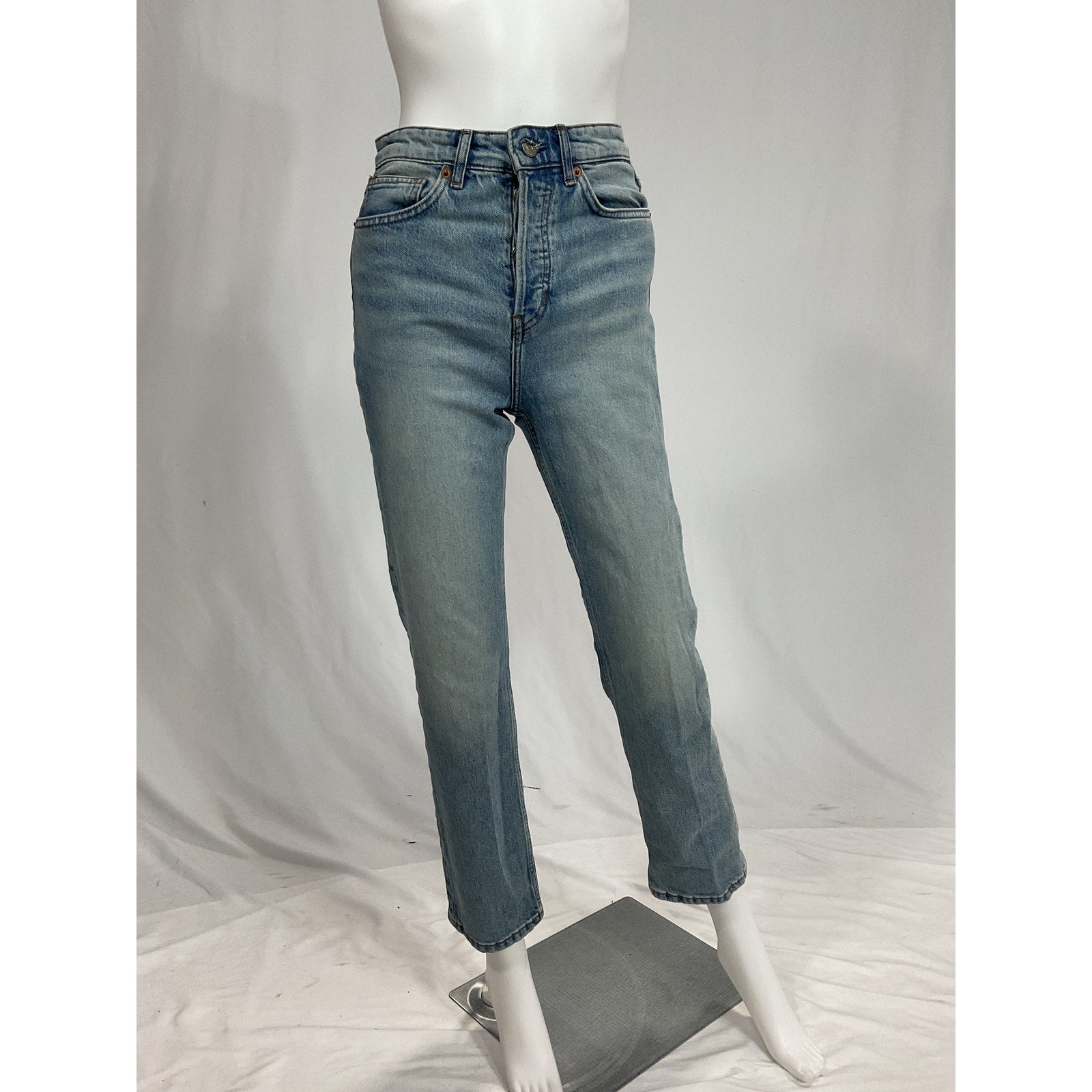 Reformation 'Cynthia' Blue Stretch High Rise Straight Denim Jeans Size 23