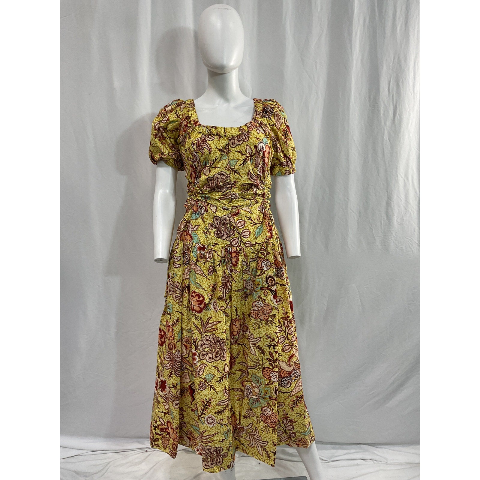Ulla Johnson 'Golda' Yellow Side Cut Out Poplin Dress Size 6