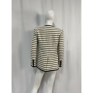 Veronica Beard 'Foster' White Cotton Cotton Blend Tweed Dickey Jacket Size 2