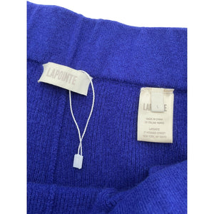 Lapointe Cropped Ribbed Blue Cashmere Track Pants Size L