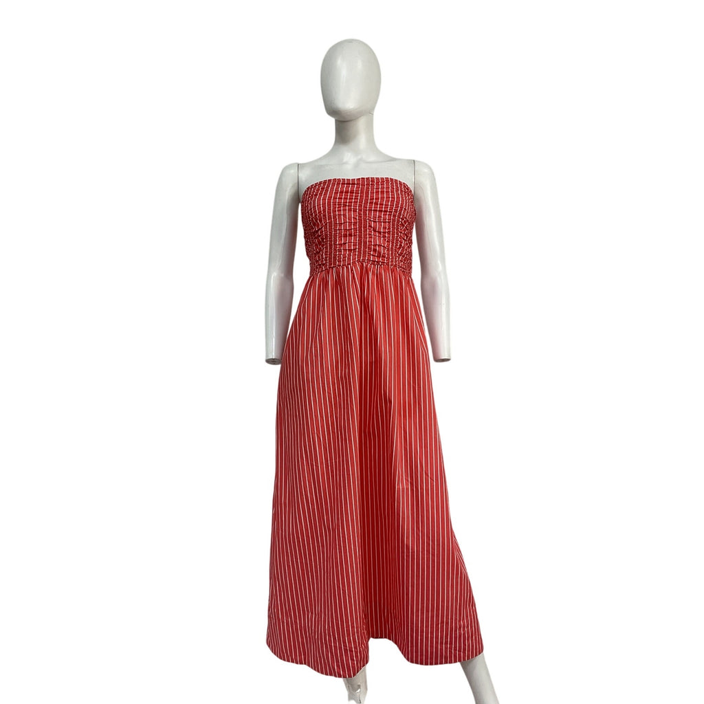Faithfull The Brand 'Dominquez' Pink Cotton Midi Dress Size US 4