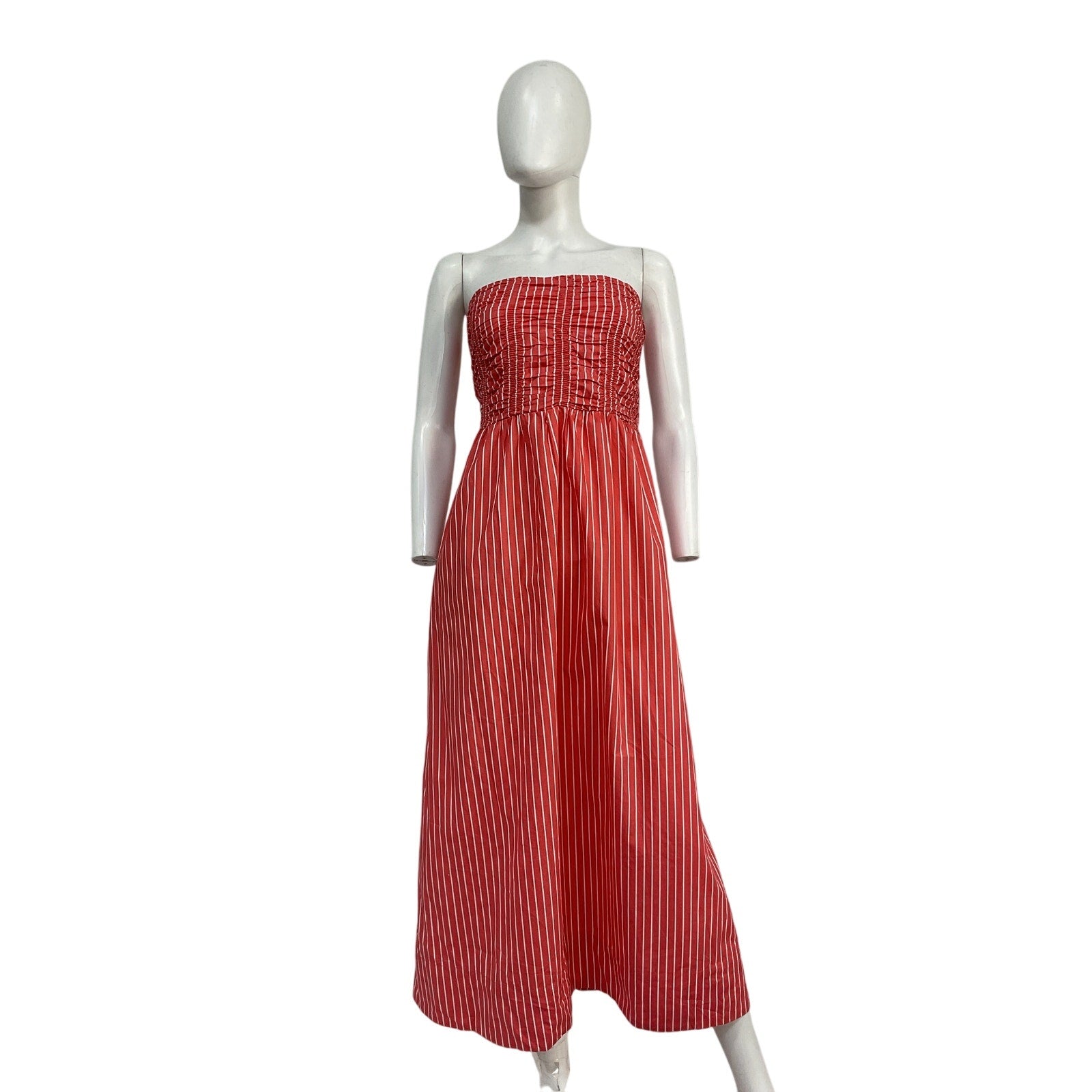 Faithfull The Brand 'Dominquez' Pink Cotton Midi Dress Size US 4