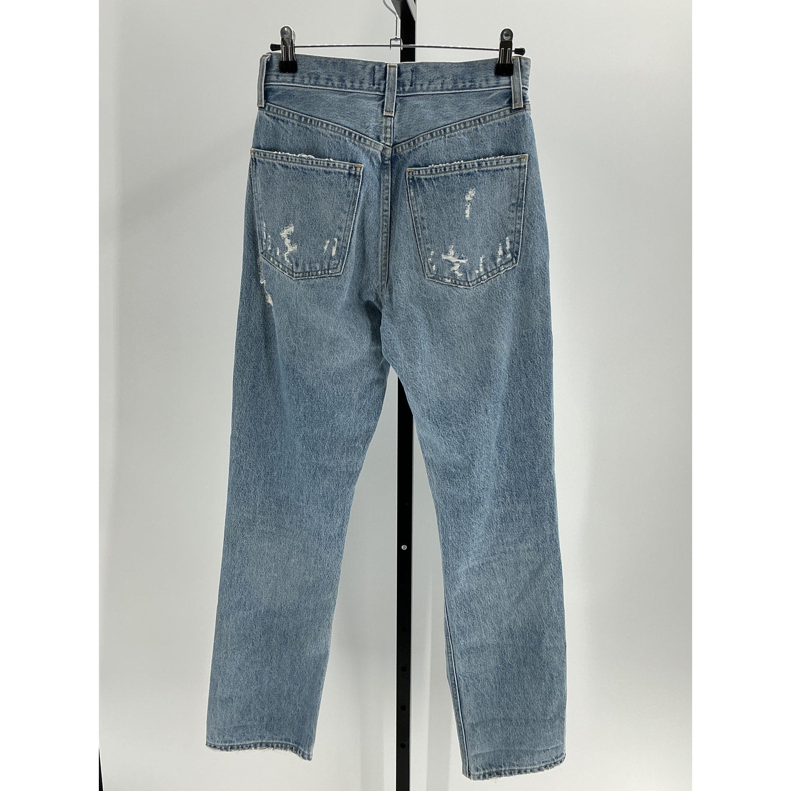 Agolde 90'S Blue Cotton Mid Rise Loose Fit Denim Jeans Size 23