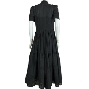 Ralph Lauren Lace-Trim Black Voile Dress Size 4