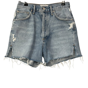 Agolde Distressed Blue Riley Denim Shorts Size 25