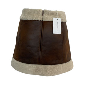 Lovers And Friends Shearling Trimmed Walnut Luanne Skirt Size M NWT