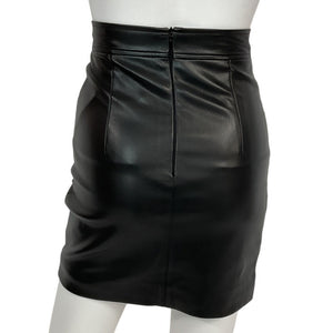 Aleksandre Akhalkatsishvili Sleek Black Vegan Leather Mini Skirt Size XS