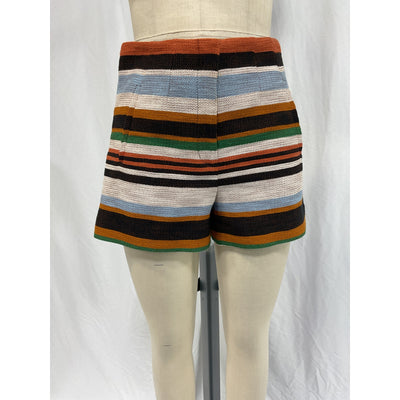 Veronica Beard 'Jazmin' Orange Cotton Striped Short Size 2