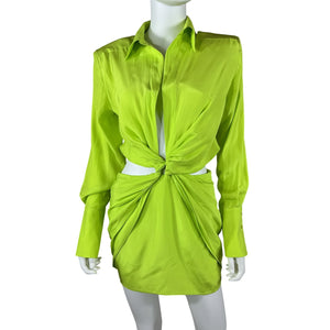 Gauge81 Satin Green Tokai Mini Dress Size XS