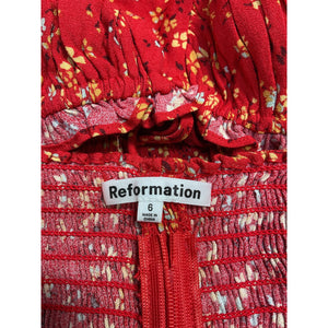 Reformation 'Micaela' Red Top Size 6