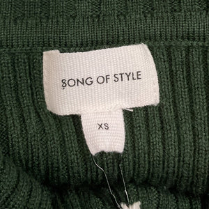 Song Of Style Ribbed Green Miso Sweater Size XS NWT