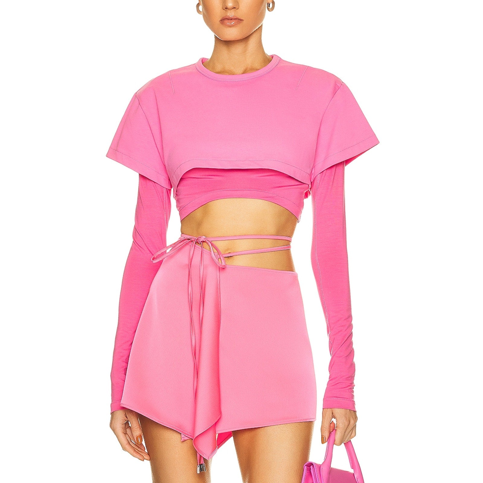 Jacquemus 'Le' Pink Cotton Double Tshirt Size S