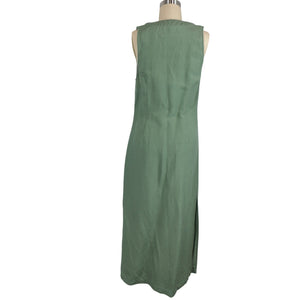 Onia Lightweight Green Air Linen Button Down Maxi Dress Size M