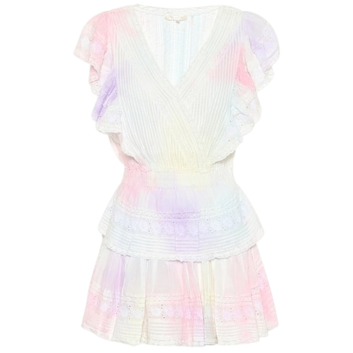 Loveshackfancy Ruffled Multicoloured Gwen Minidress Size XS