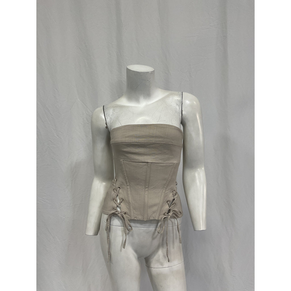 Lpa 'Pietra' Beige Linen Corset Top Size S