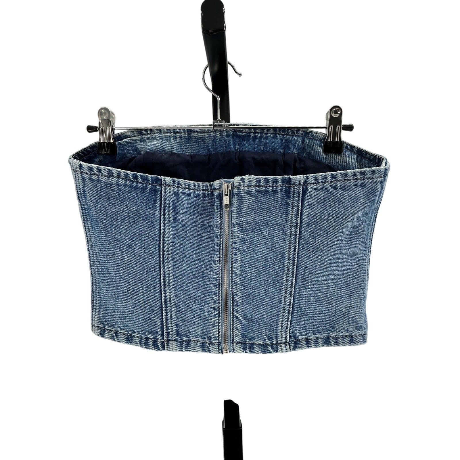 Grlfrnd X 'Lindsi' Blue Cotton Lane Aurora Sequin Bustier Size S