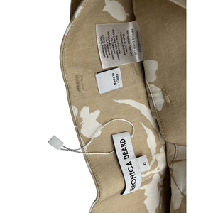 Veronica Beard Floral Beige Hobbes Size 0 Linen Blend Shorts