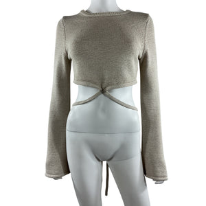 Cult Gaia Knit Cream Kenna Crop Top Size L