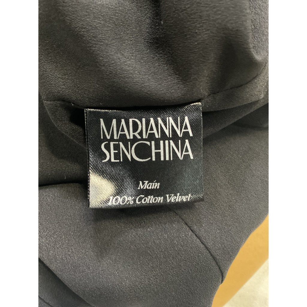 Marianna Senchina 'Diana' Black Cotton Midi Jacket Dress Size XS
