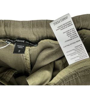 James Perse Pleated Green Cargo Pants Size 2