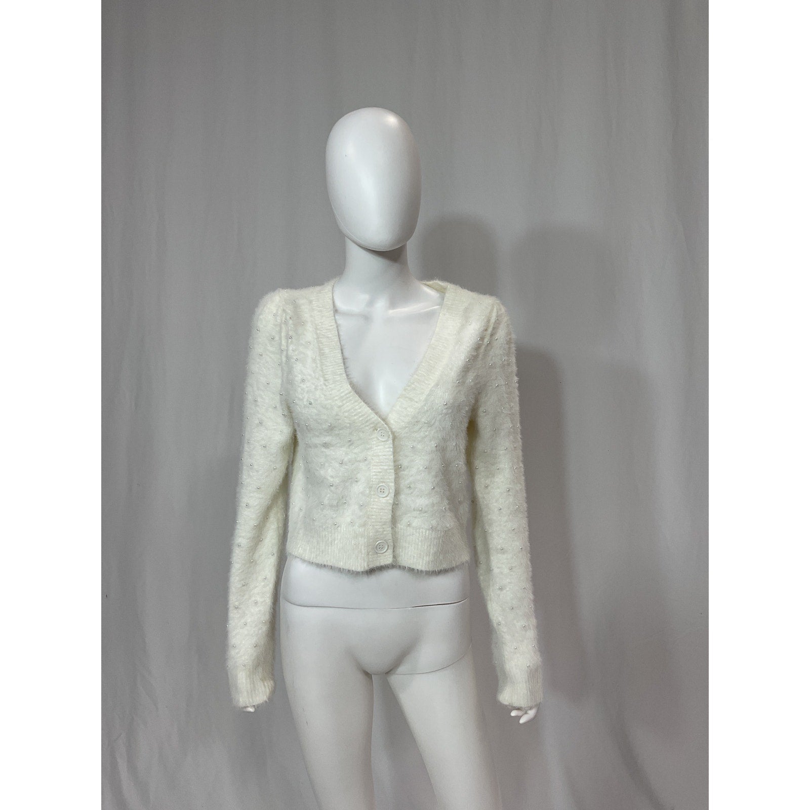 Majorelle 'Vivica' White Pearl Accent Cardigan Size S