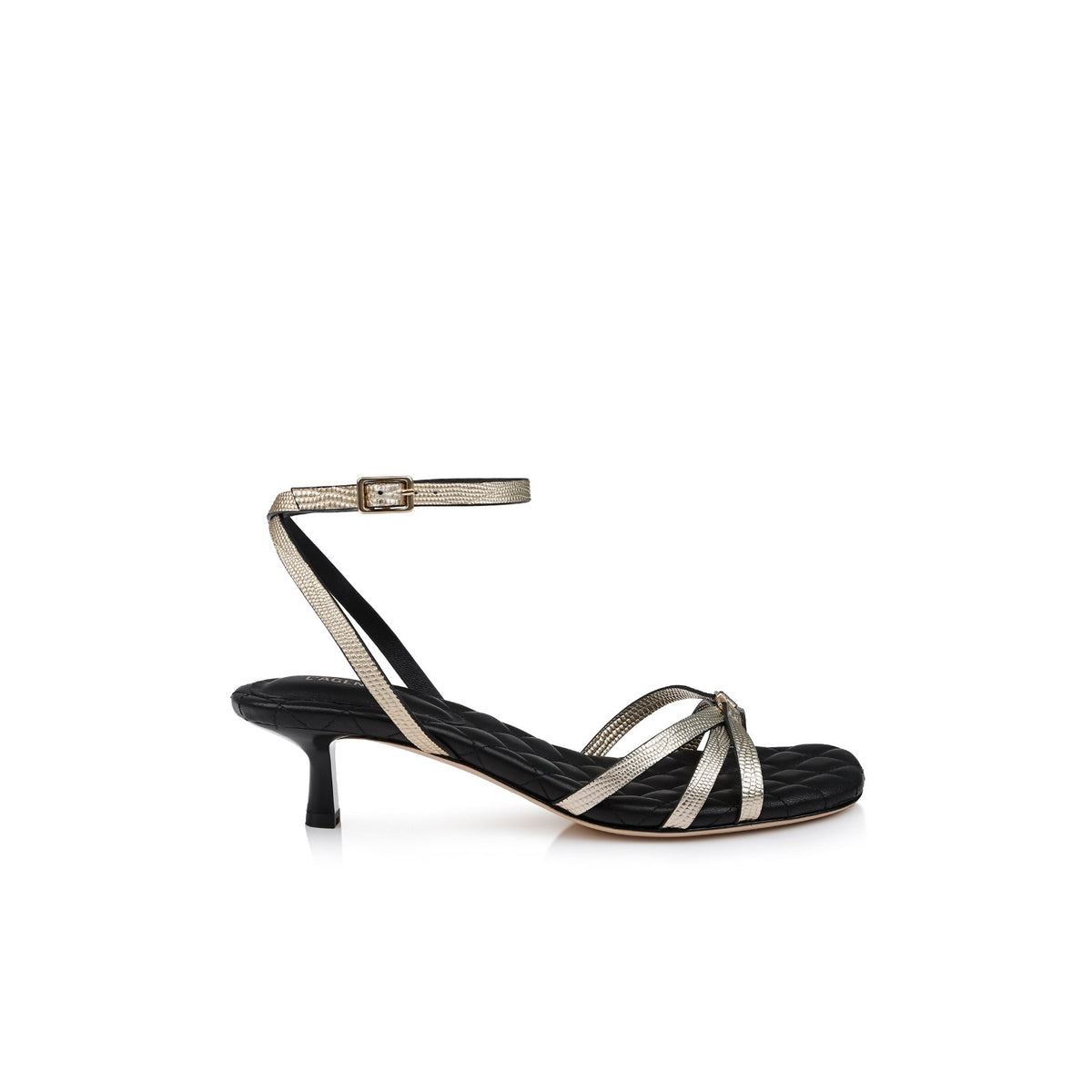 L'Agence Quilted Black Genette Sandal Size 8