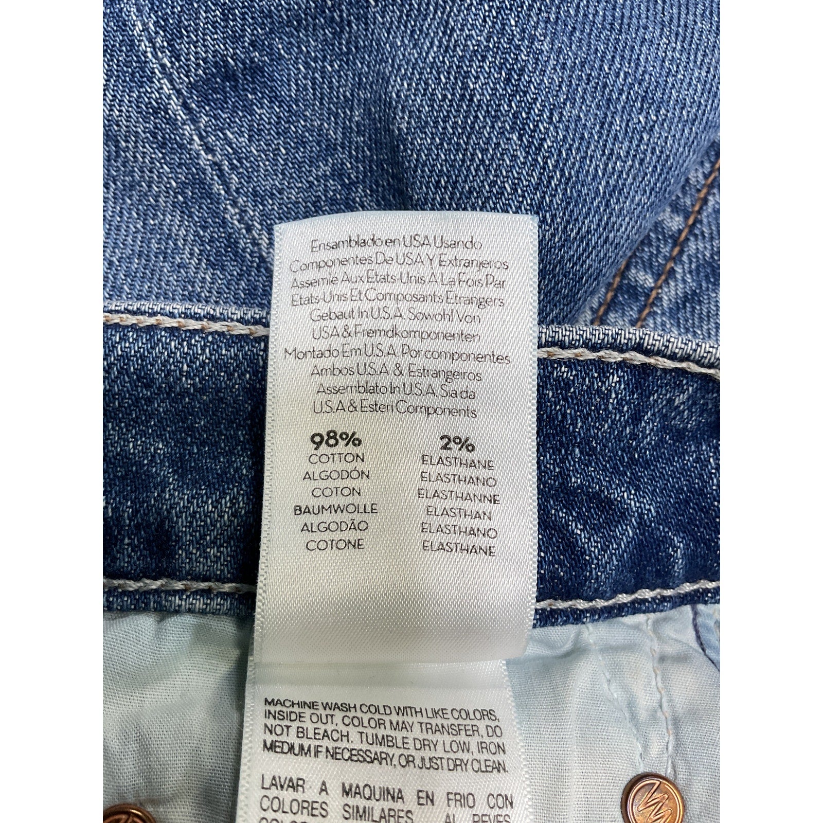 Mother Rider Skimp Blue Cotton High Waist Straight Leg Denim Jeans Size 26