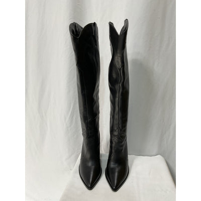 Raye 'Inferno' Black Leather Heeled Boot Size 5.5