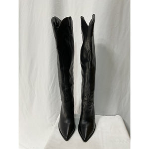 Raye 'Inferno' Black Leather Heeled Boot Size 5.5