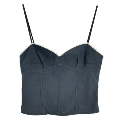 Fleur Du Mal Sleek Blue Lace Cupped Tank Size M