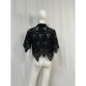 L'Academie 'Calla' Black Polyamide Lace Top Size S