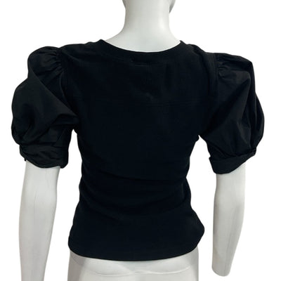 A.L.C. Chic Black Casey Puff Sleeve T-Shirt Size M