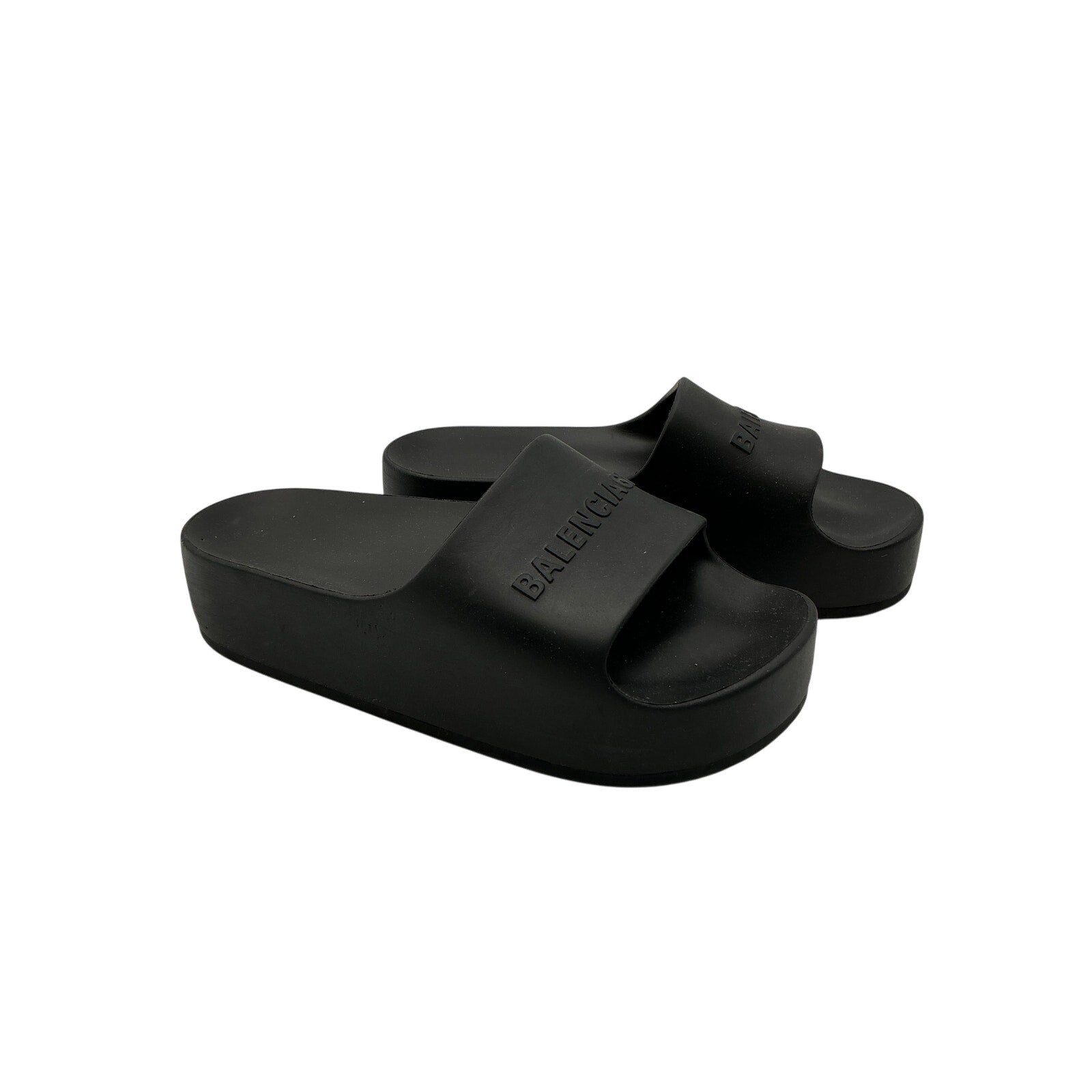 Balenciaga 'Mono' Black Rubber Slides Size 8