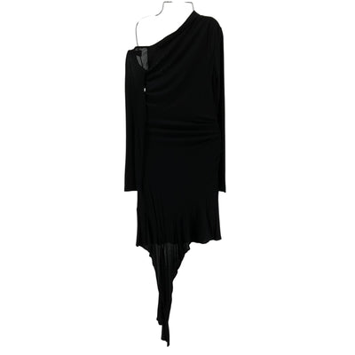 Helmut Lang Draped Basalt Black Scala Mini Dress Size S