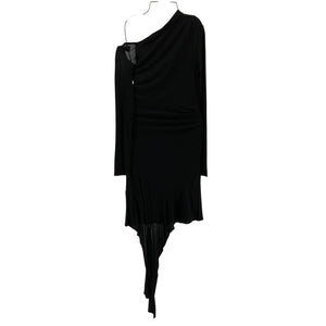 Helmut Lang Draped Basalt Black Scala Mini Dress Size S