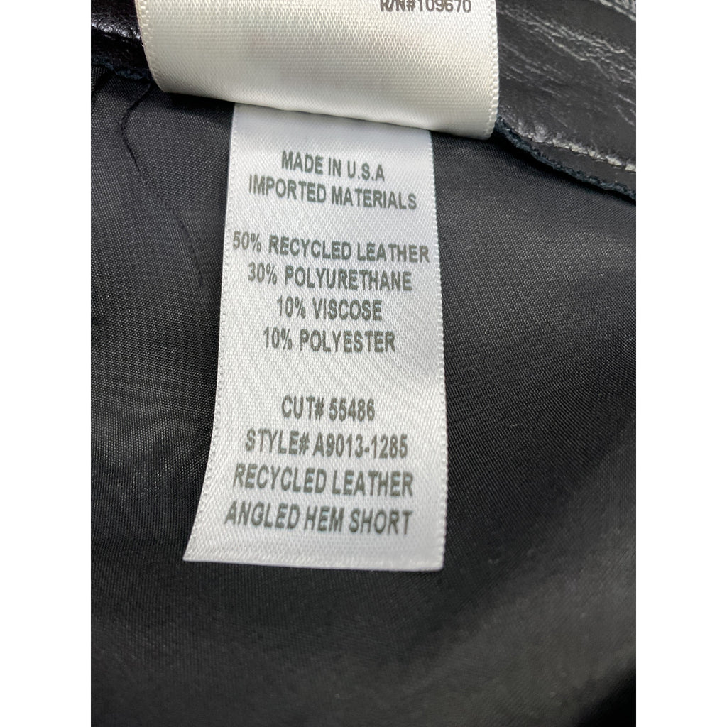 Agolde Black Recycled Leather Angled Hem Short Size 26