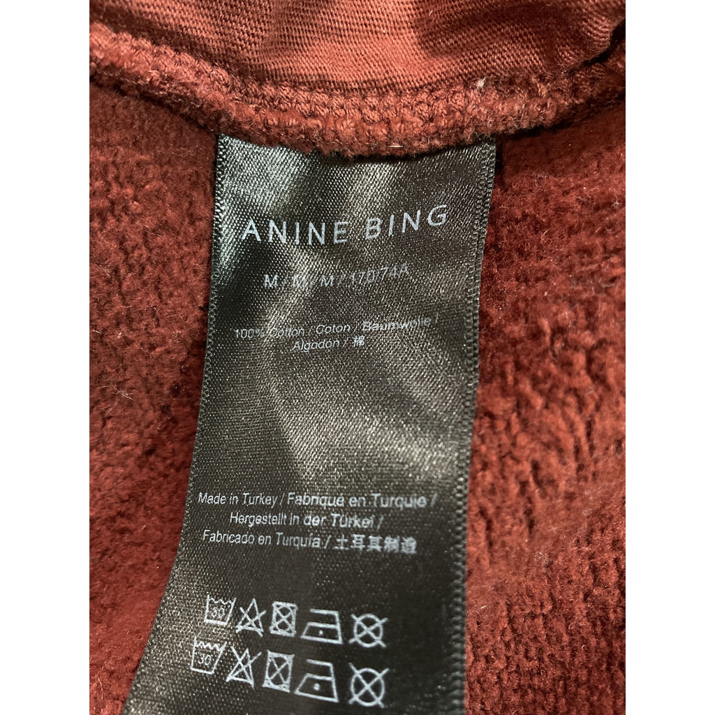 Anine Bing 'Tyler' Red Fleece Logo Jogger Size M