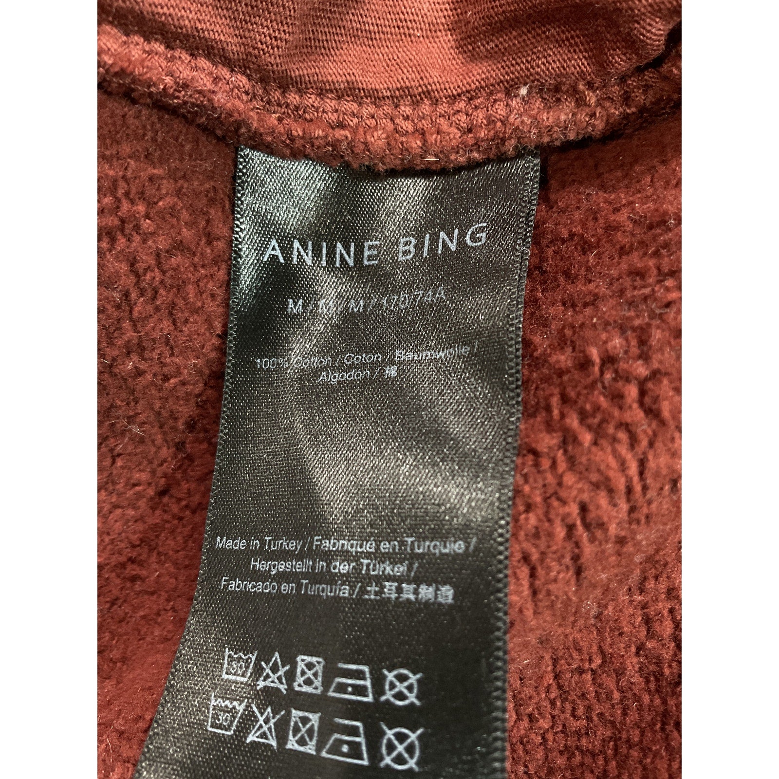 Anine Bing 'Tyler' Red Fleece Logo Jogger Size M